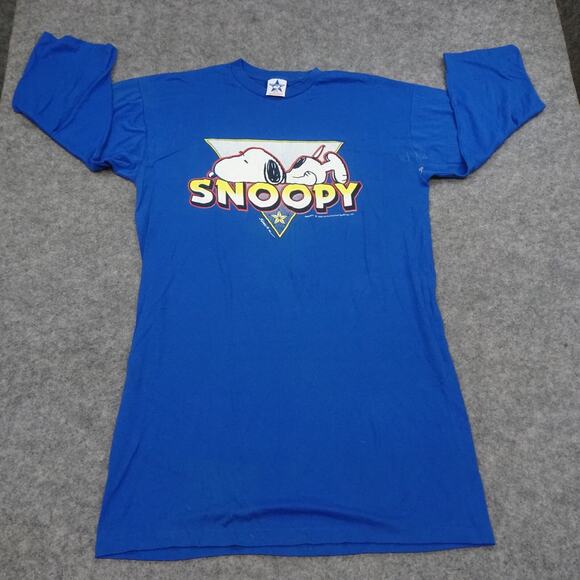 Vintage Snoopy Night Shirt Womens Large XL All‎ American Adult Loungewear - Picture 1 of 11